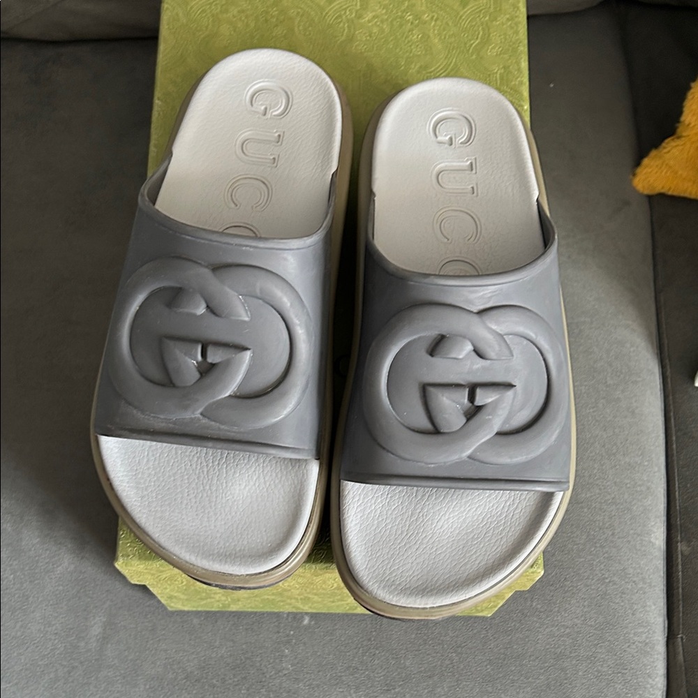 Gucci Women's Gray Slide Sandals